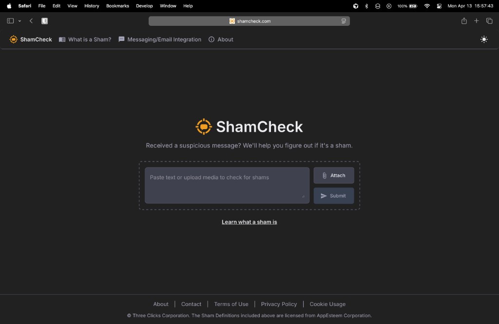 ShamCheck core scan interface